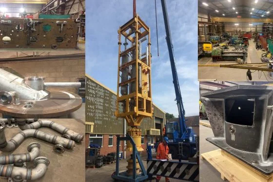 Heavy fabrication and large-scale steel assemblies inside an industrial manufacturing facility